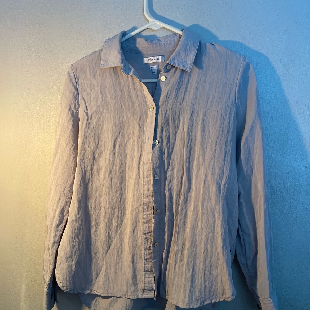 Madewell Women’s Crinkled Relaxed Fit Button-Up Shirt